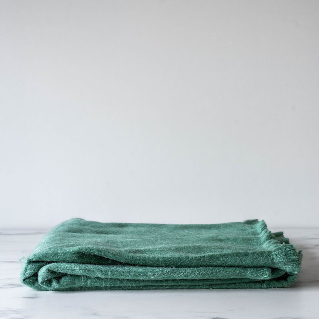 Heathered Green Throw Blanket - Rug & Weave