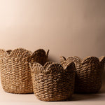 Storage Baskets with Decorative Scalloped Edge basket Creative Co-op (DYA)