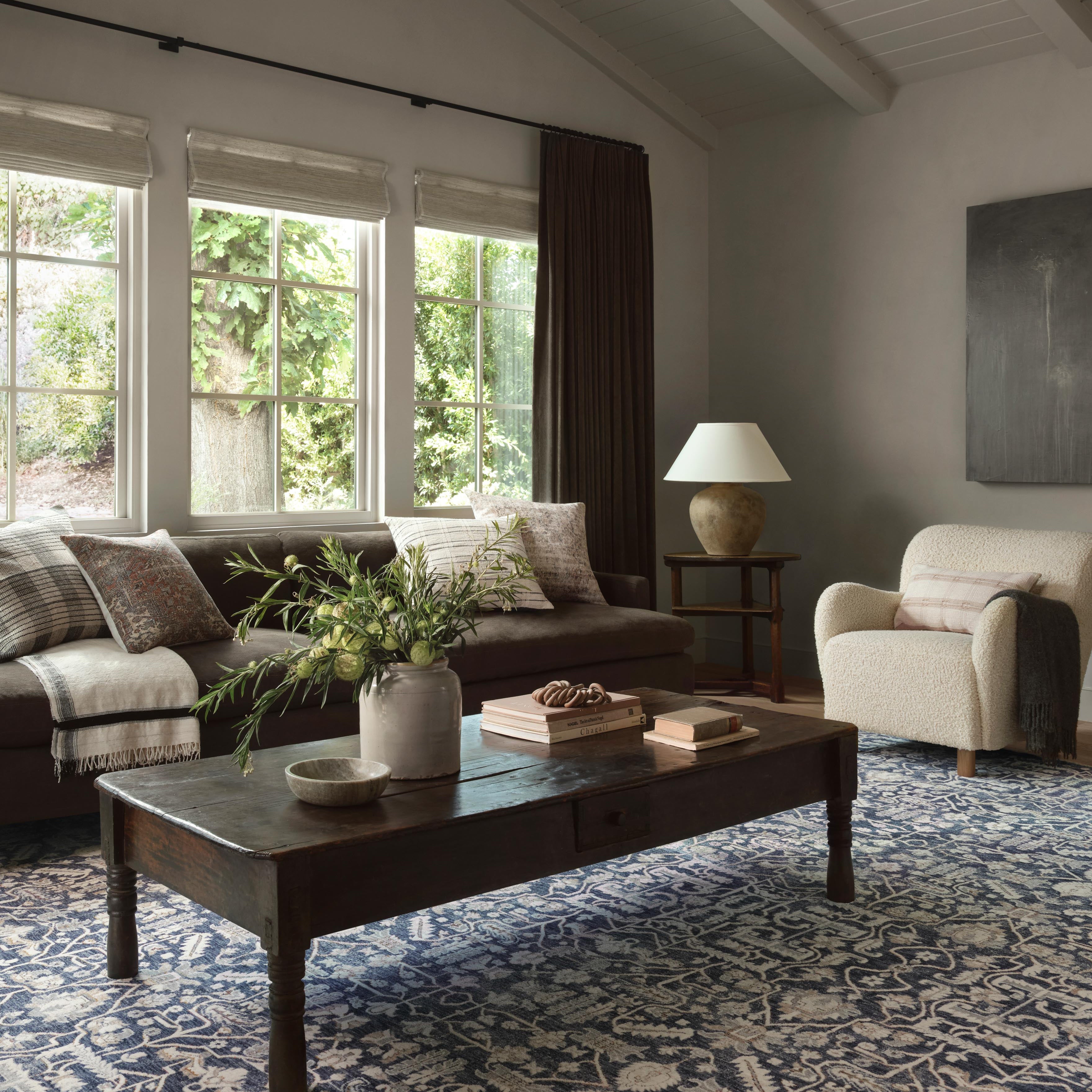 Amber Lewis x Loloi Zuma Blue / Ivory Rug 2-RUGS - patterned Loloi