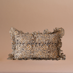 Aja Block Print Ruffle Pillow Cover 1 - PILLOWS - block print - neutral Rug & Weave Pillows