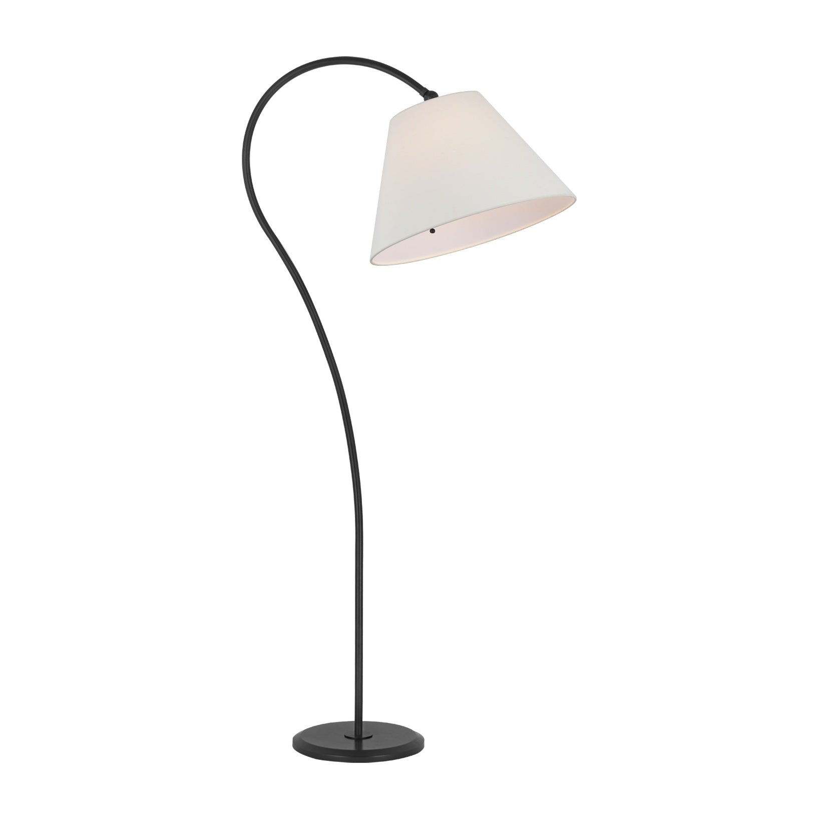 Dume Large Arched Floor Lamp LIGHTING - floor lamp Visual Comfort - Signature Aged Iron 8" x 18" x 12" Linen