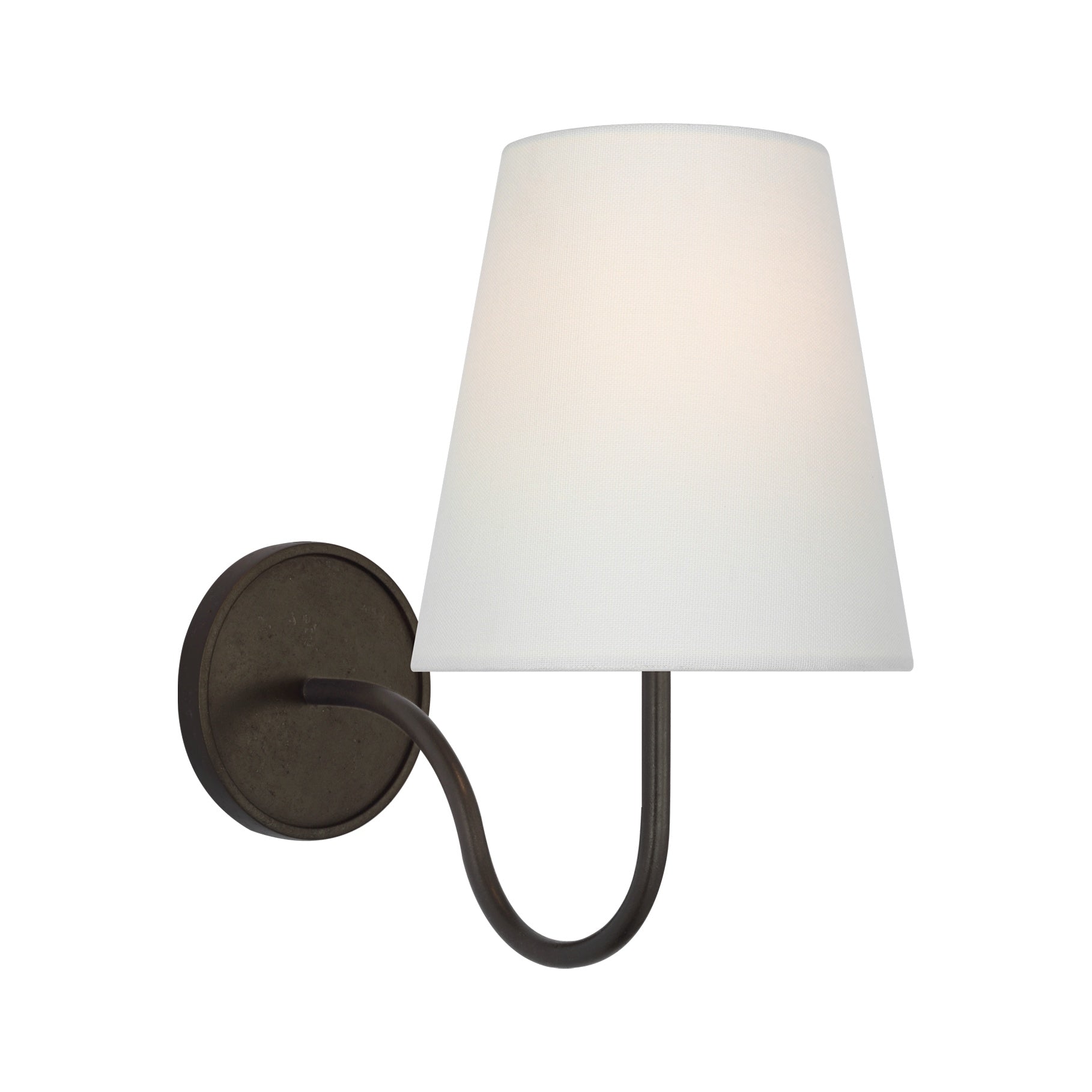 Lyndsie Small Sconce LIGHTING - sconce Visual Comfort - Signature Aged Iron 4" x 6" x 6.5" Linen