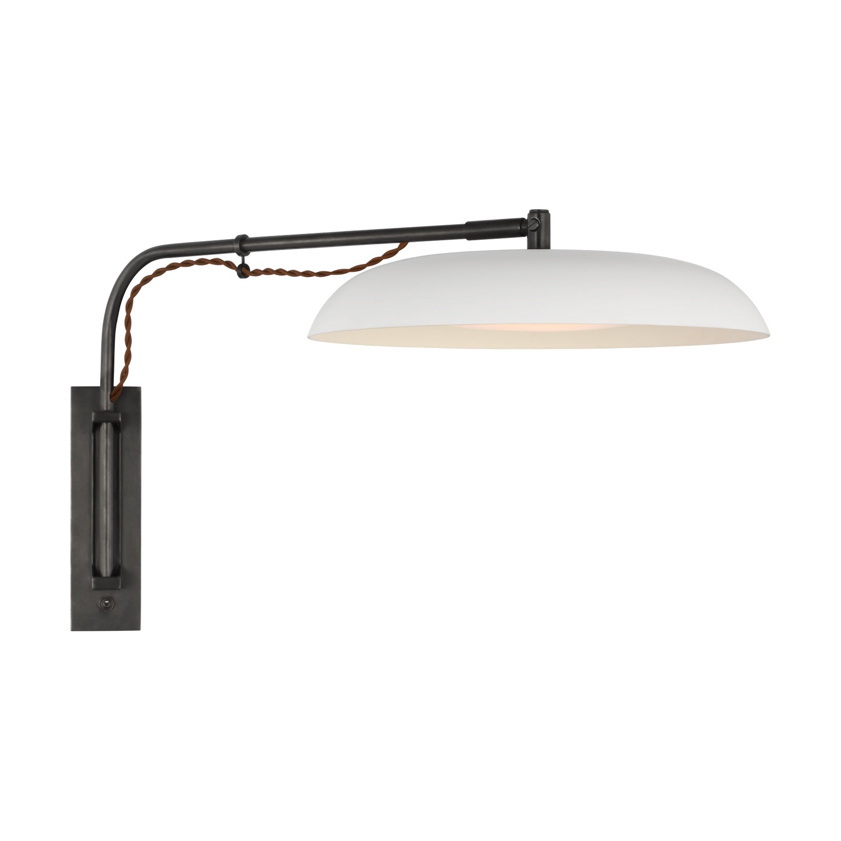 Cyrus Medium Articulating Wall Light Visual Comfort - Signature Bronze and White