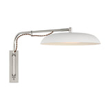 Cyrus Medium Articulating Wall Light Visual Comfort - Signature Polished Nickel and White
