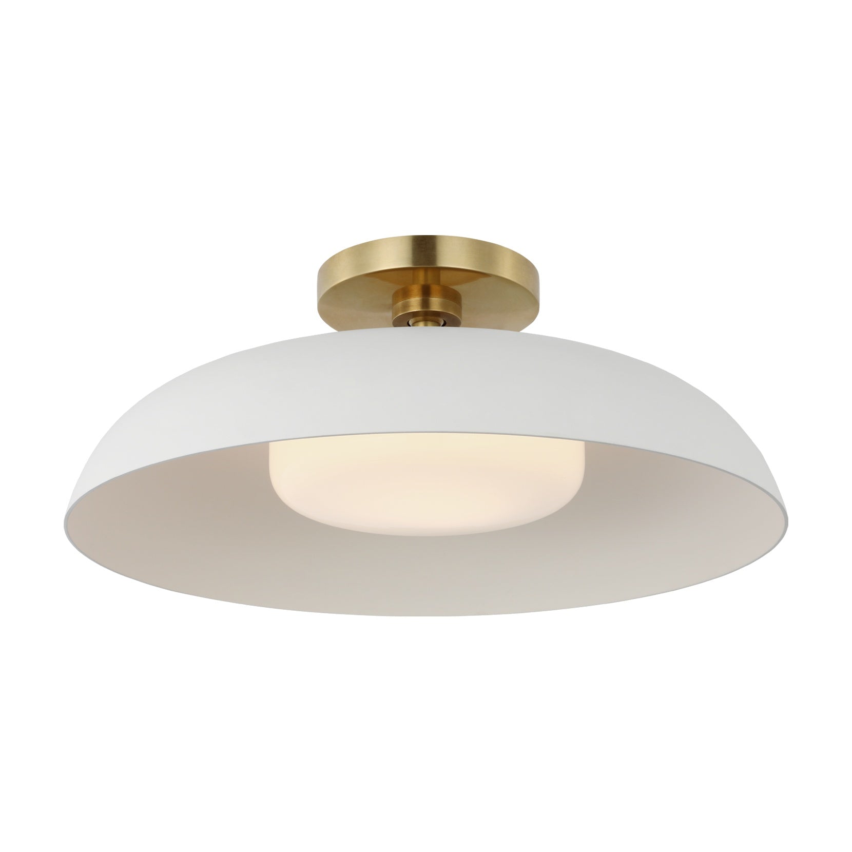Cyrus 16" Flush Mount LIGHTING - flush mount Visual Comfort - Signature Hand-Rubbed Antique Brass and White