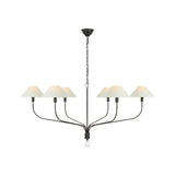 Griffin Extra Large Tail Chandelier LIGHTING - chandelier Visual Comfort Bronze and Chocolate Leather