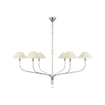 Griffin Extra Large Tail Chandelier LIGHTING - chandelier Visual Comfort Polished Nickel and Parchment Leather