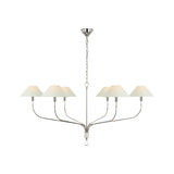 Griffin Extra Large Tail Chandelier LIGHTING - chandelier Visual Comfort Polished Nickel and Parchment Leather