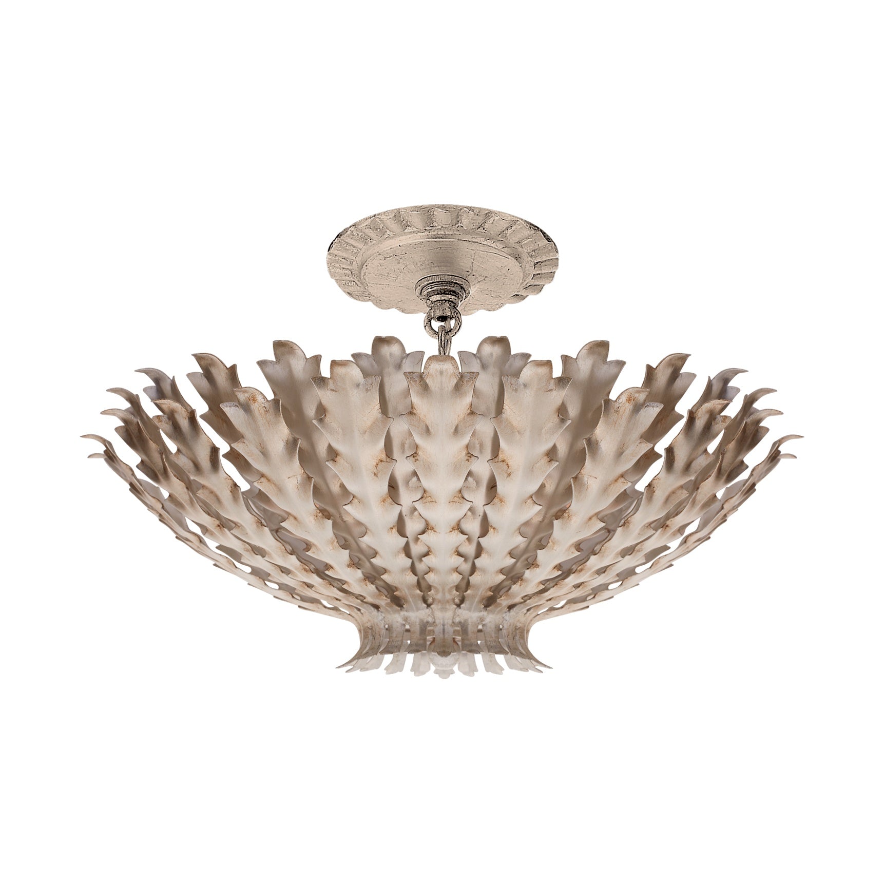 Hampton Mini Chandelier LIGHTING - chandelier Visual Comfort Burnished Silver Leaf