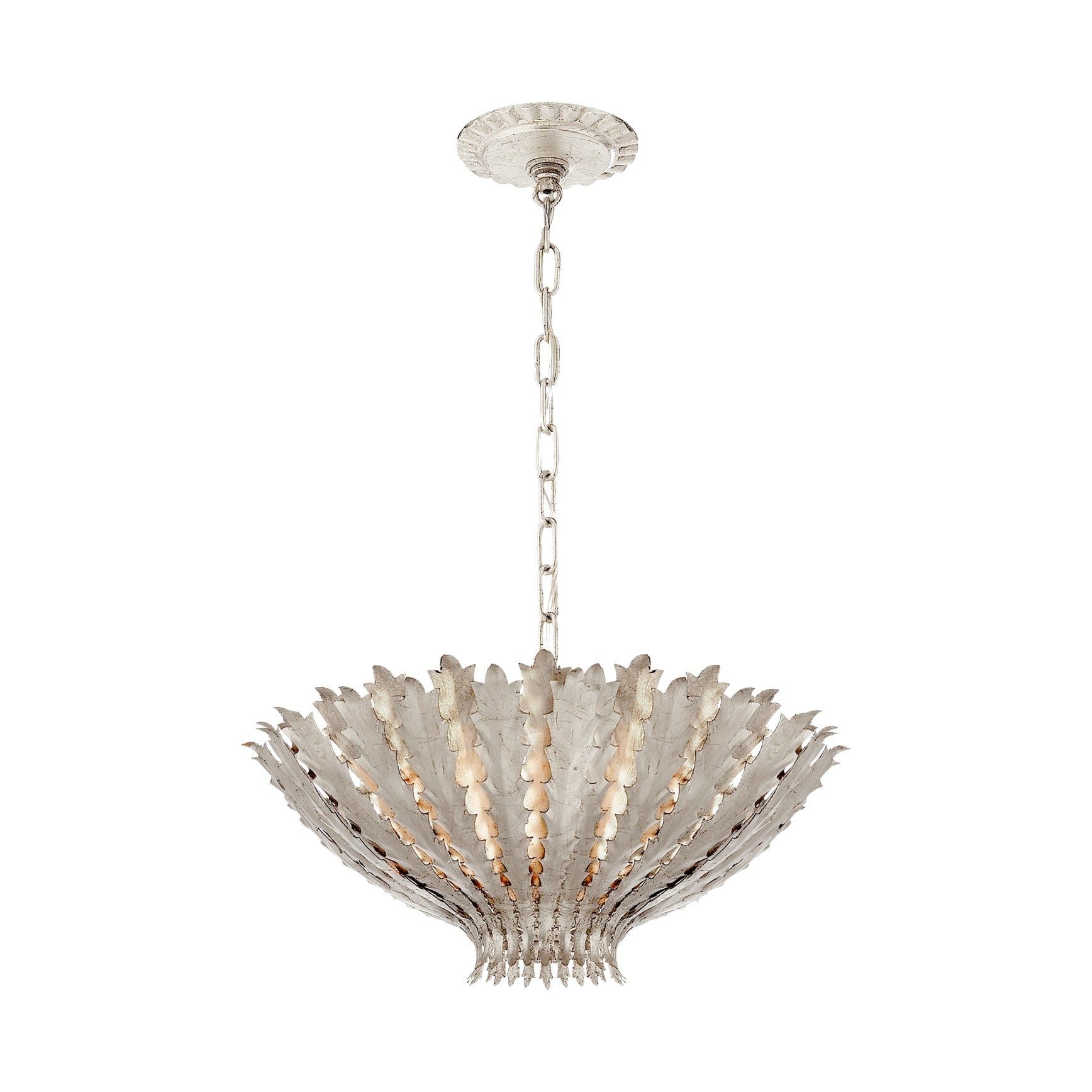 Hampton Small Chandelier LIGHTING - chandelier Visual Comfort Burnished Silver Leaf