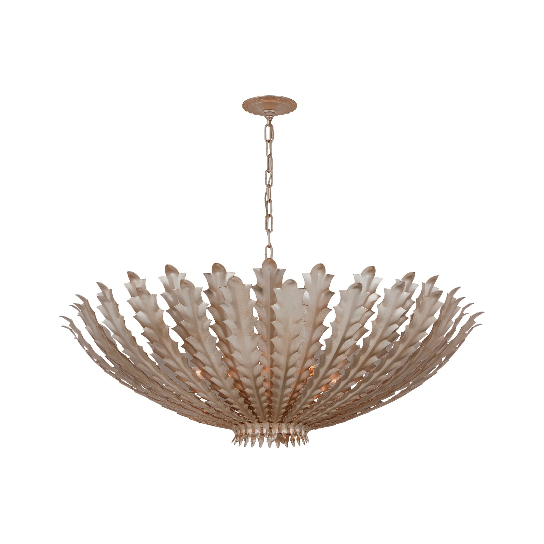Hampton Large Chandelier LIGHTING - chandelier Visual Comfort Burnished Silver Leaf