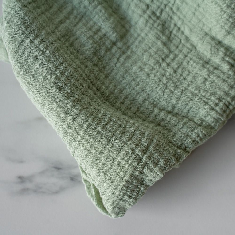 Sage Green Muslin Crib Sheet - Rug & Weave