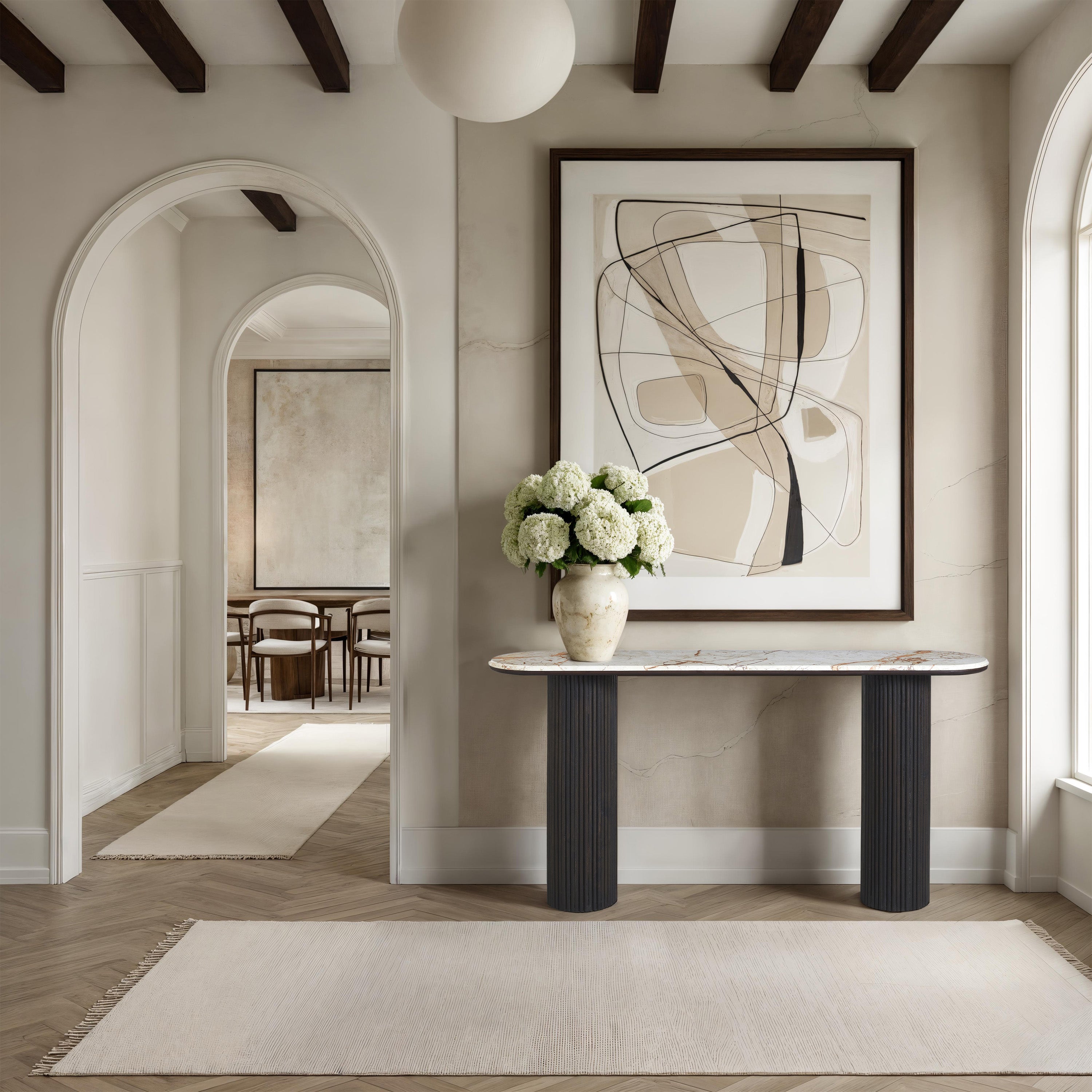 Alviano Breccia Marble Console Table FURNITURE - console table Renwil