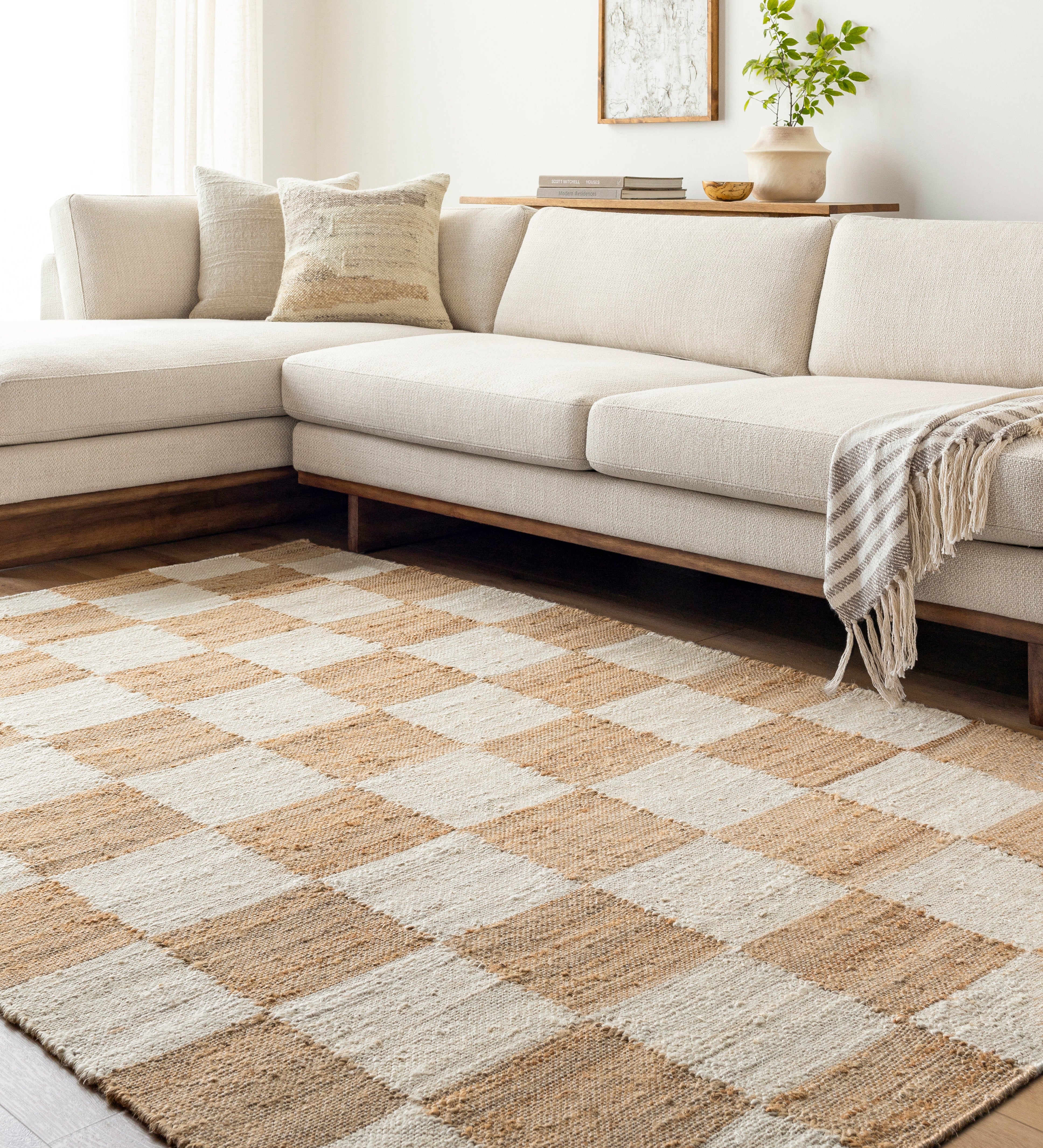 Becki Owens Kamey Checkered Jute Rug – view 2