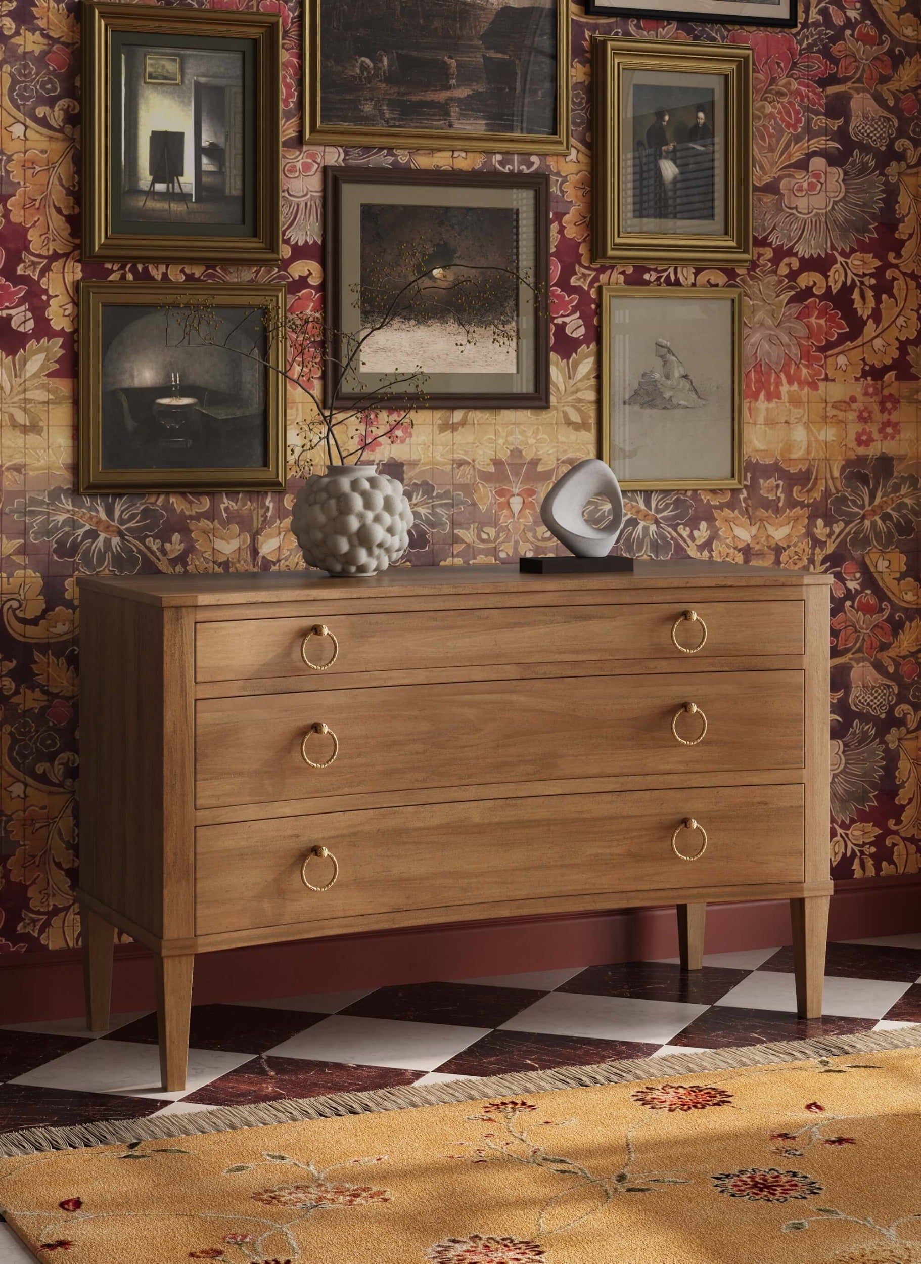 Bow 3 Drawer Chest FURNITURE - dressers & chests Bramble