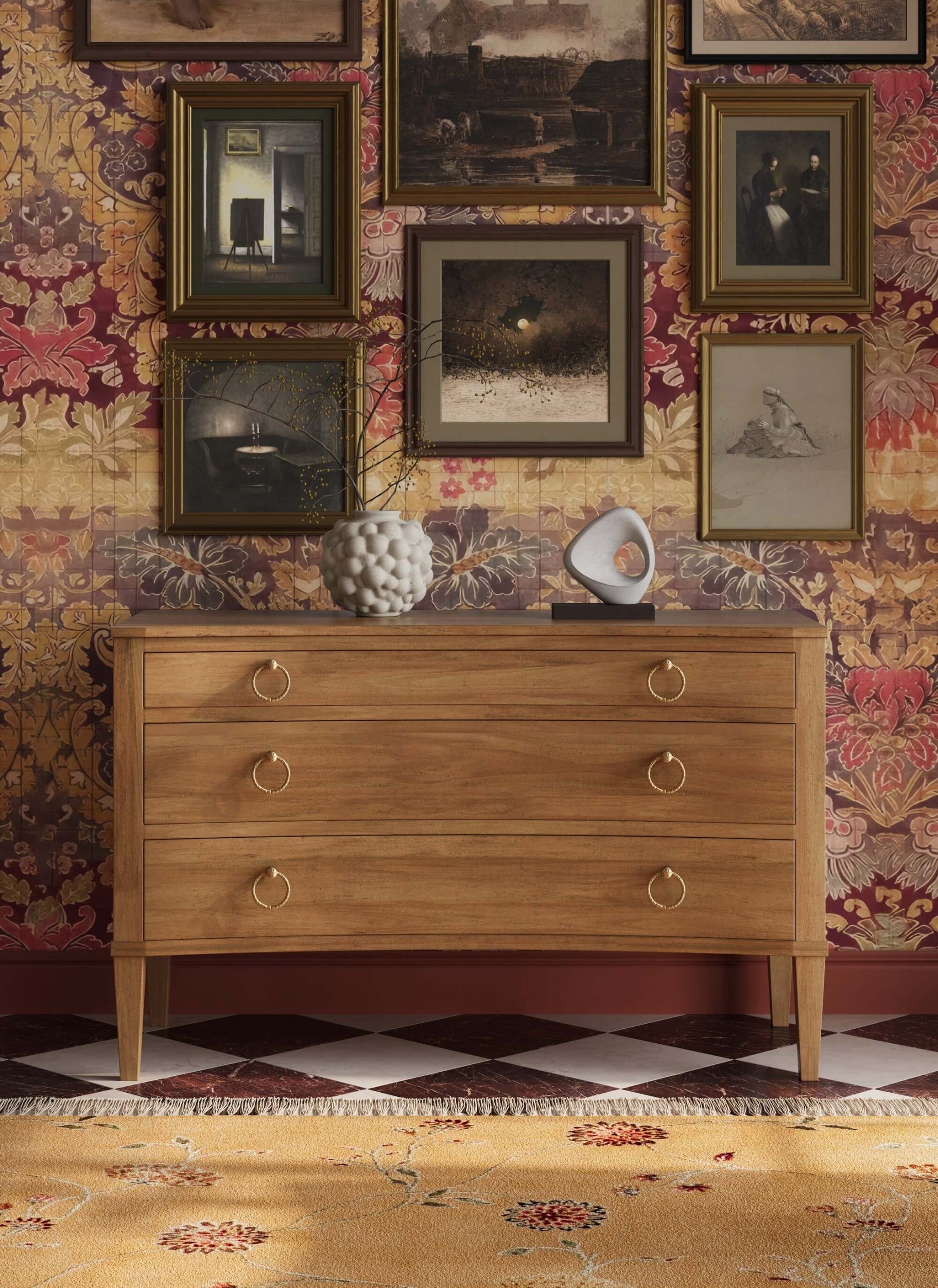 Bow 3 Drawer Chest FURNITURE - dressers & chests Bramble