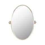 Brix Oval Silver Accent Mirror MIRROR - Accent Mirror Surya