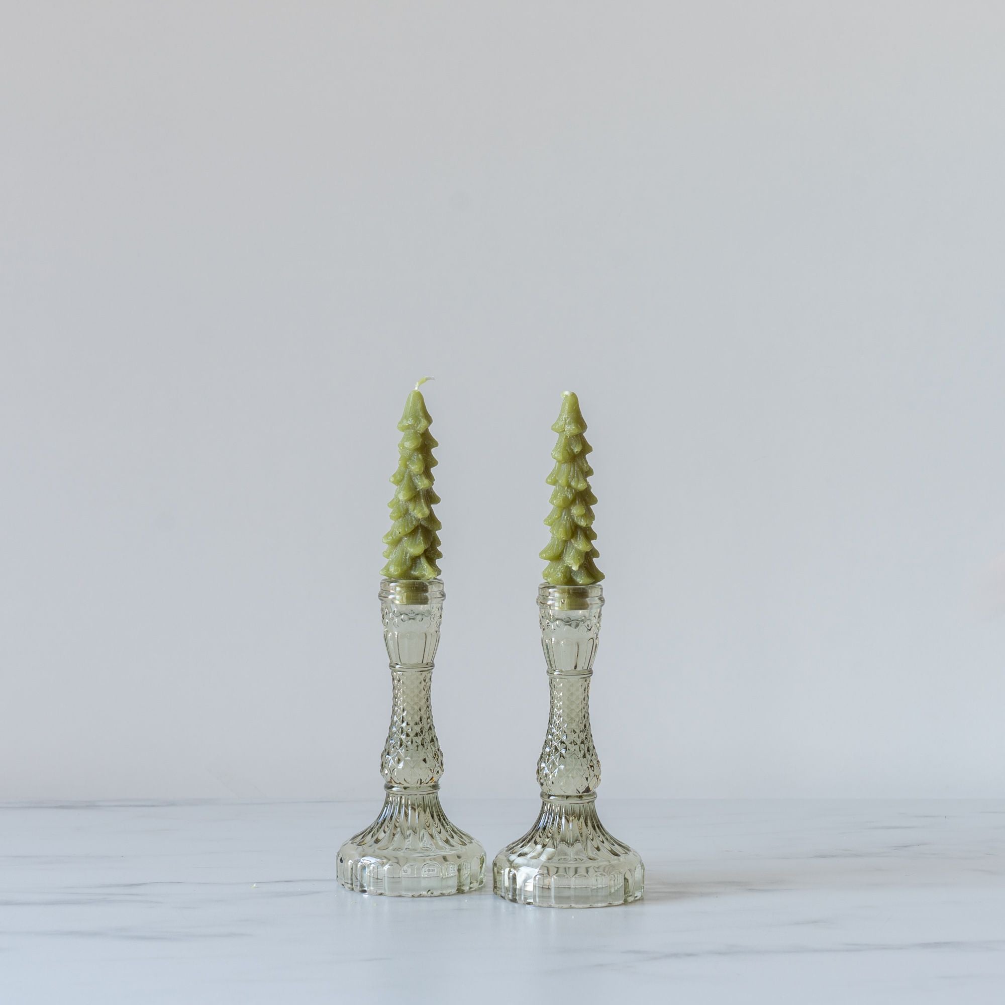 Tree Shaped Taper Candles - Cedar Green - Rug & Weave