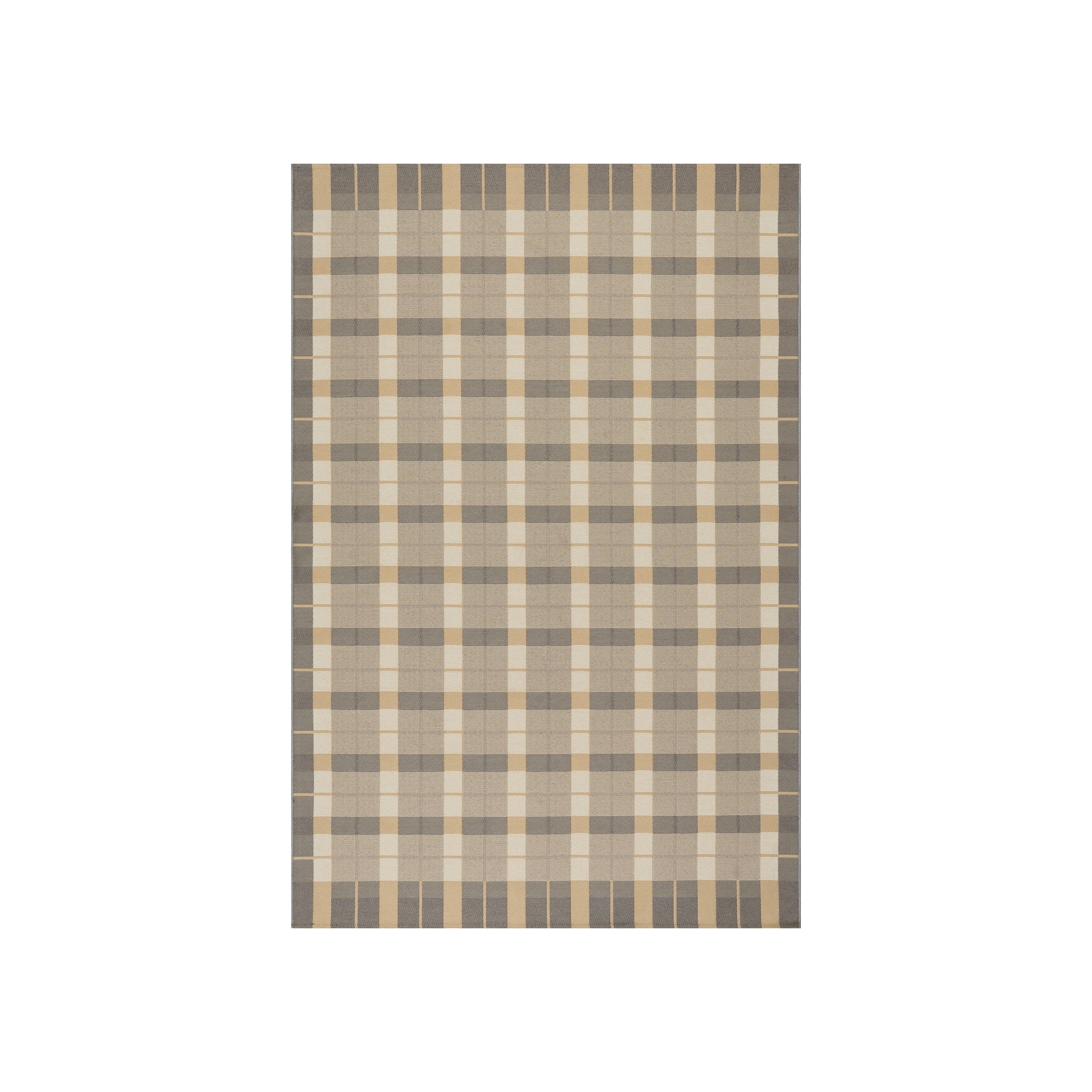 Sundara Modern Plaid Indoor/Outdoor Rug RUGS - synthetic Dash & Albert Grey Multi 2' x 3'