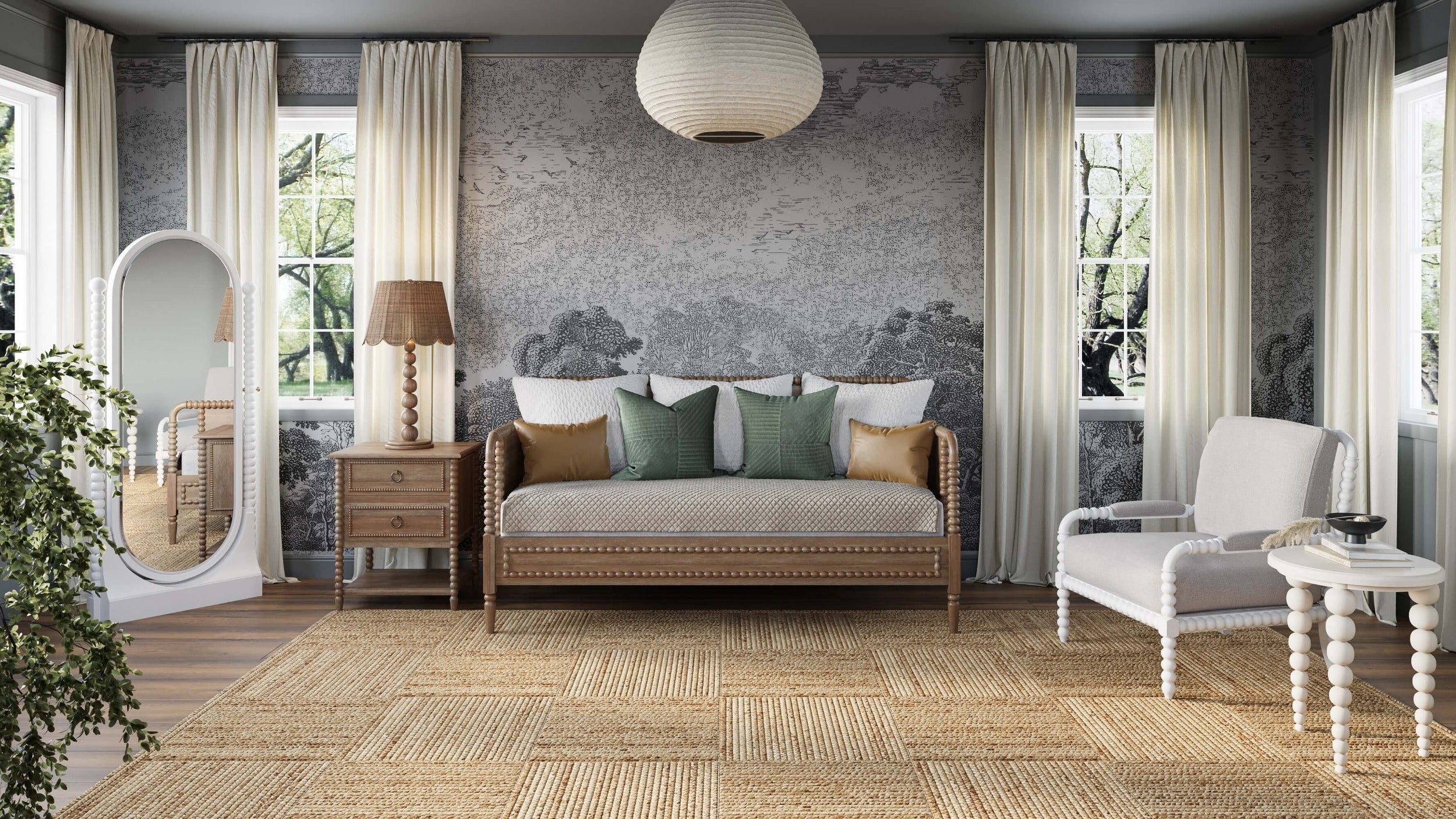 Cholet 2 Drawer Bedside Table FURNITURE - nightstand Bramble