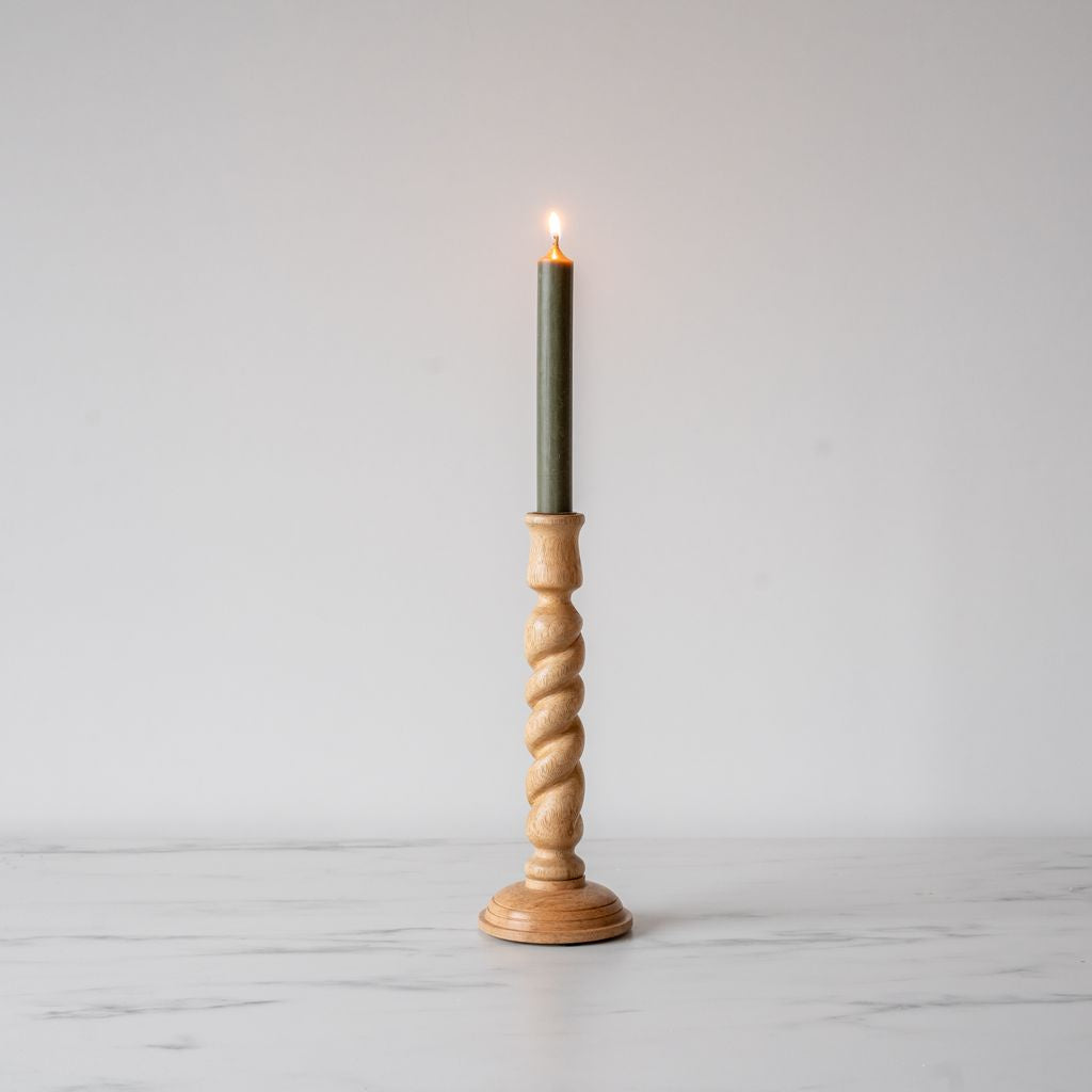Twisted Mango Wood Candle Holder - Rug & Weave