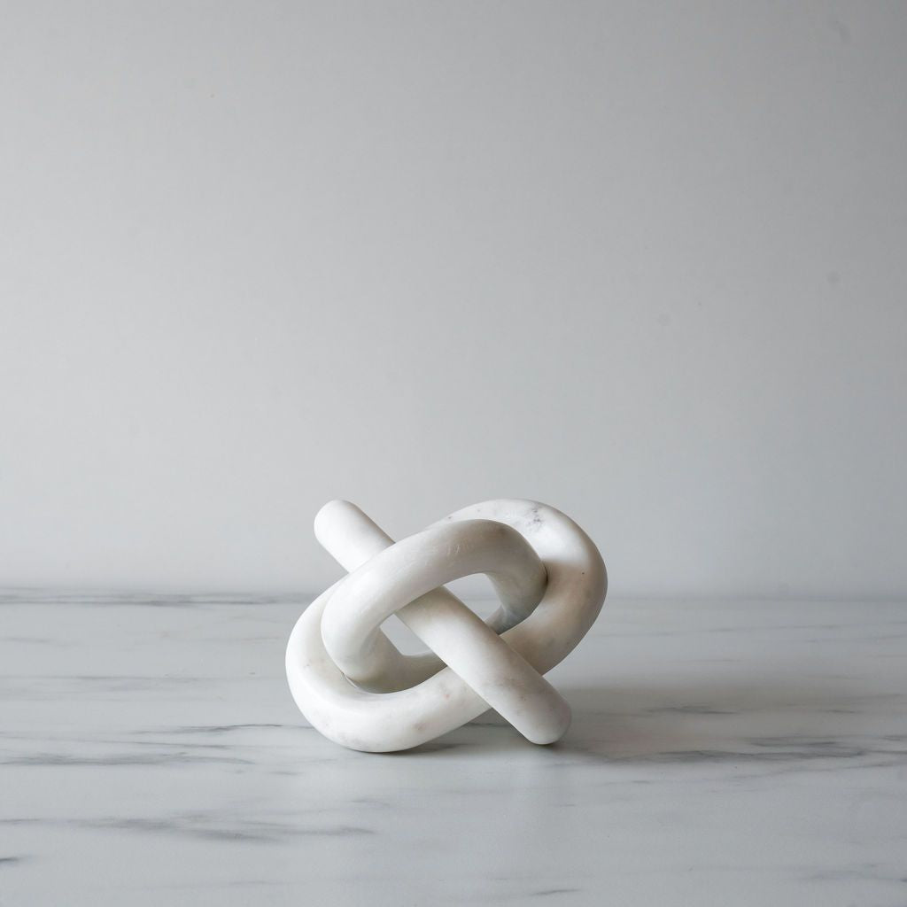 White Marble Knot Object - Rug & Weave