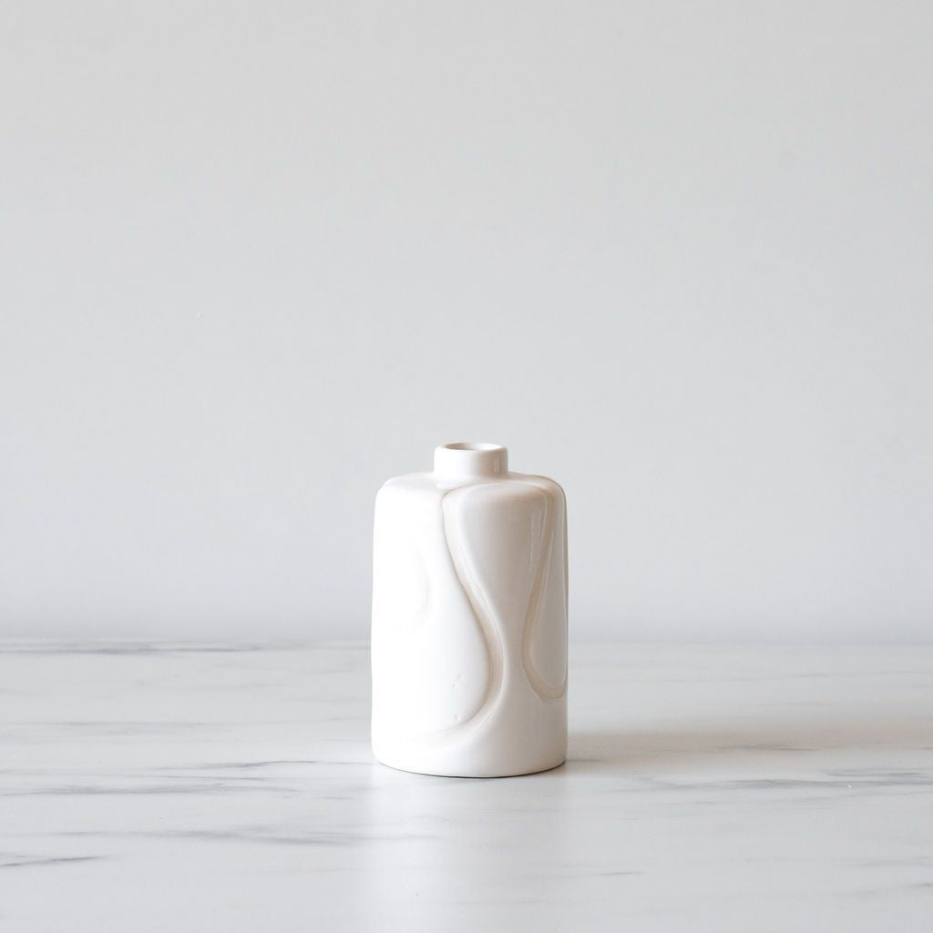 Modern White Stoneware Vase - Rug & Weave