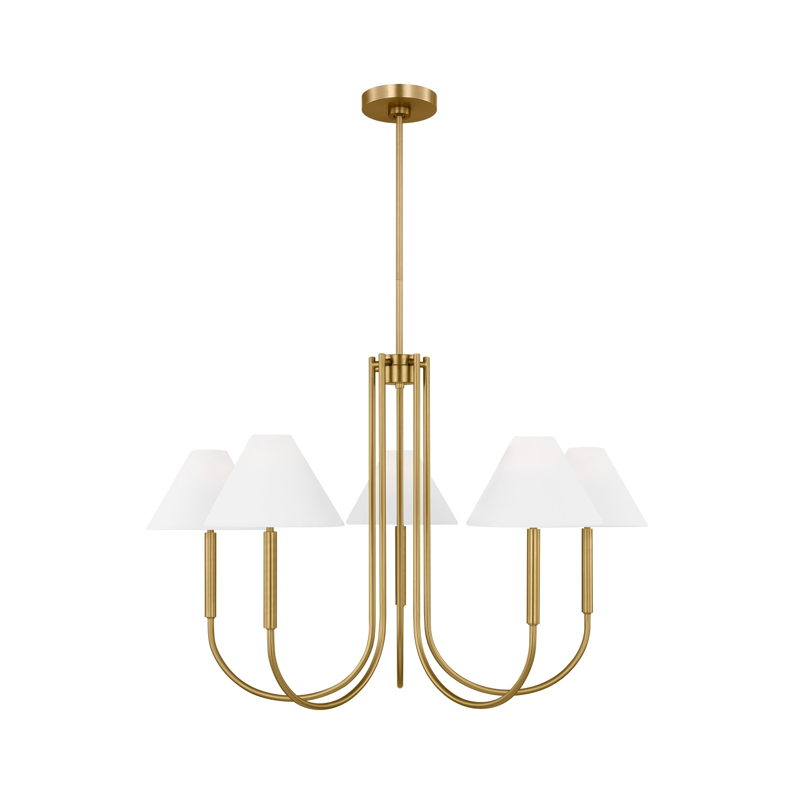 Porteau Large Chandelier LIGHTING - chandelier Visual Comfort - Studio Satin Brass