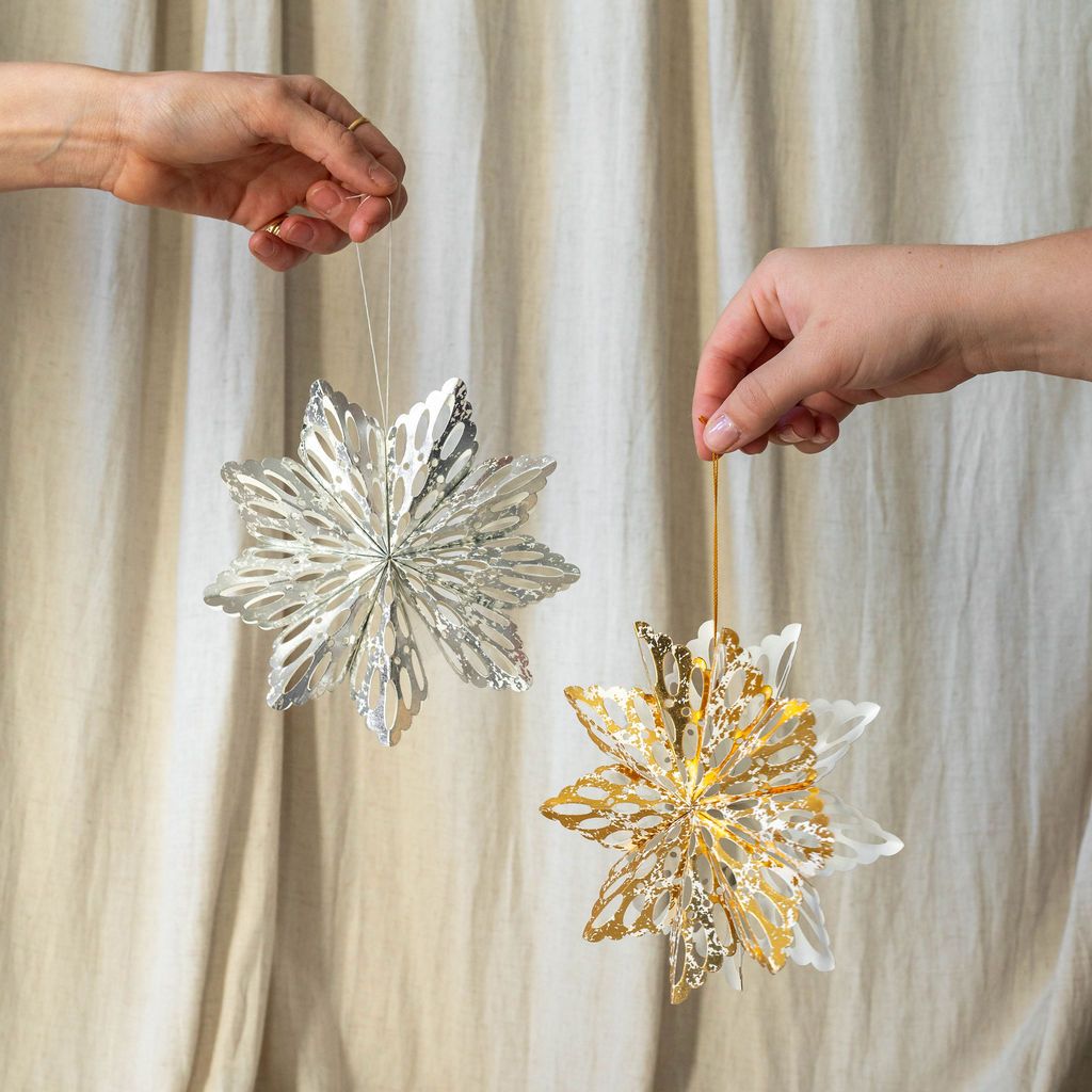 Recycled Paper Snowflake Ornament - Rug & Weave
