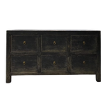 Reid 6 drawer Reclaimed Wood Sideboard 7 - FURNITURE - sideboard/cabinet Hauer Market Distressed Black