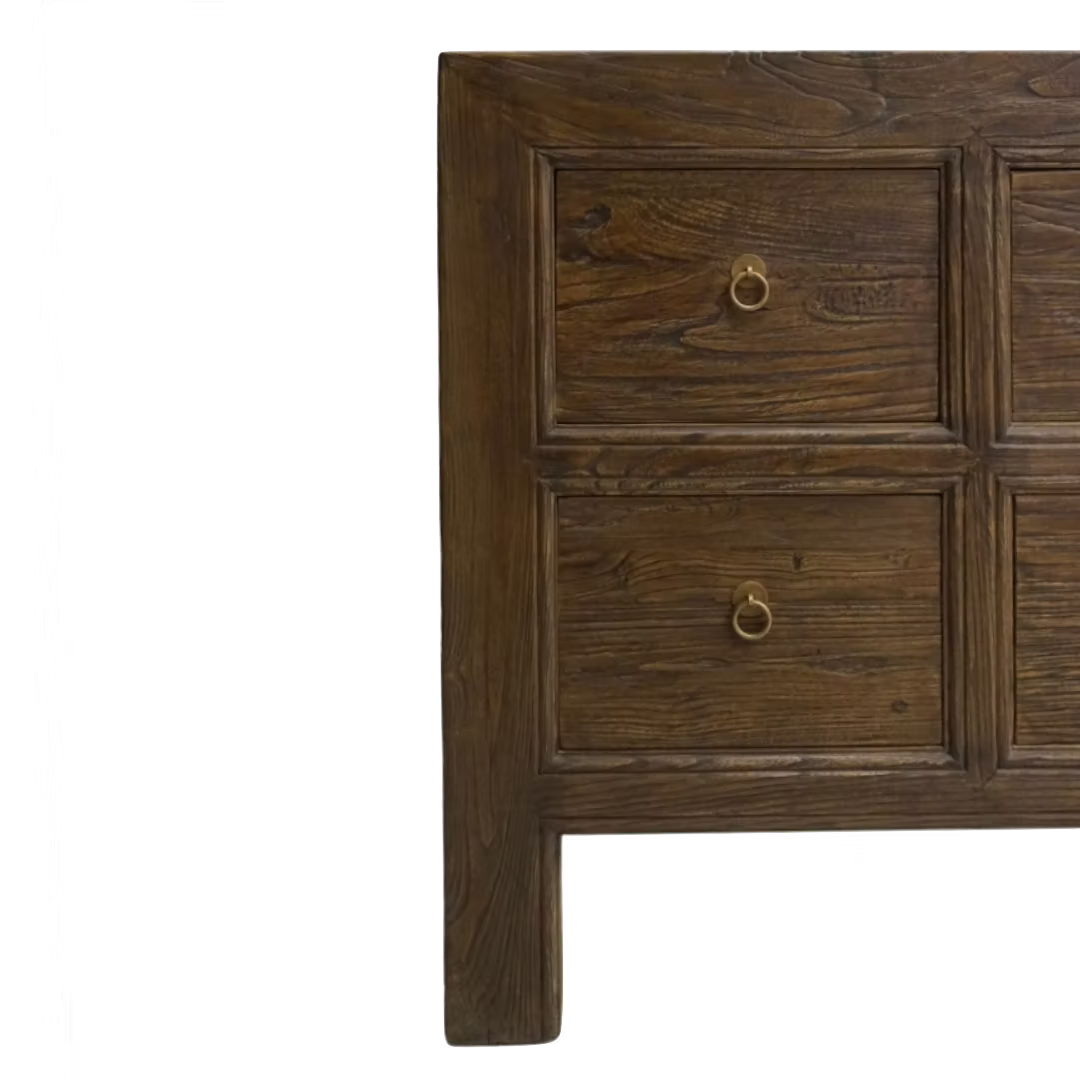 Reid 10 drawer Reclaimed Wood Sideboard 7 - FURNITURE - sideboard/cabinet Hauer Market Aged Brown