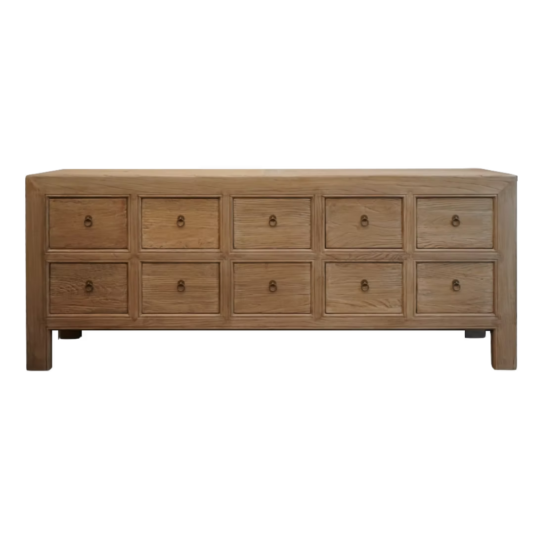 Reid 10 drawer Reclaimed Wood Sideboard 7 - FURNITURE - sideboard/cabinet Hauer Market Natural