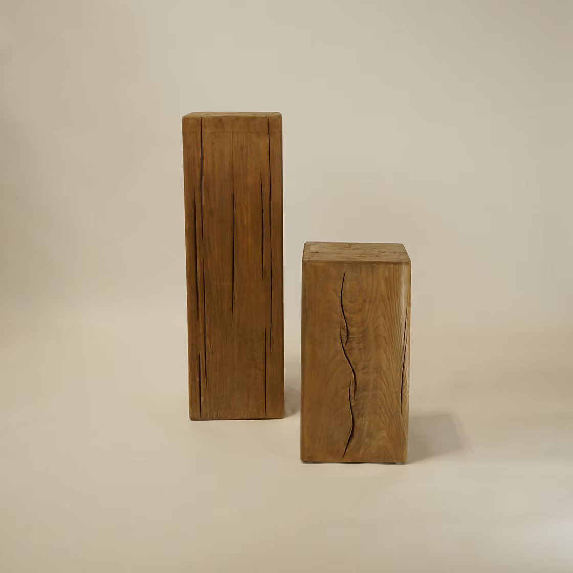 James Reclaimed Wood Pedestal FURNITURE - side tables Hauer Market
