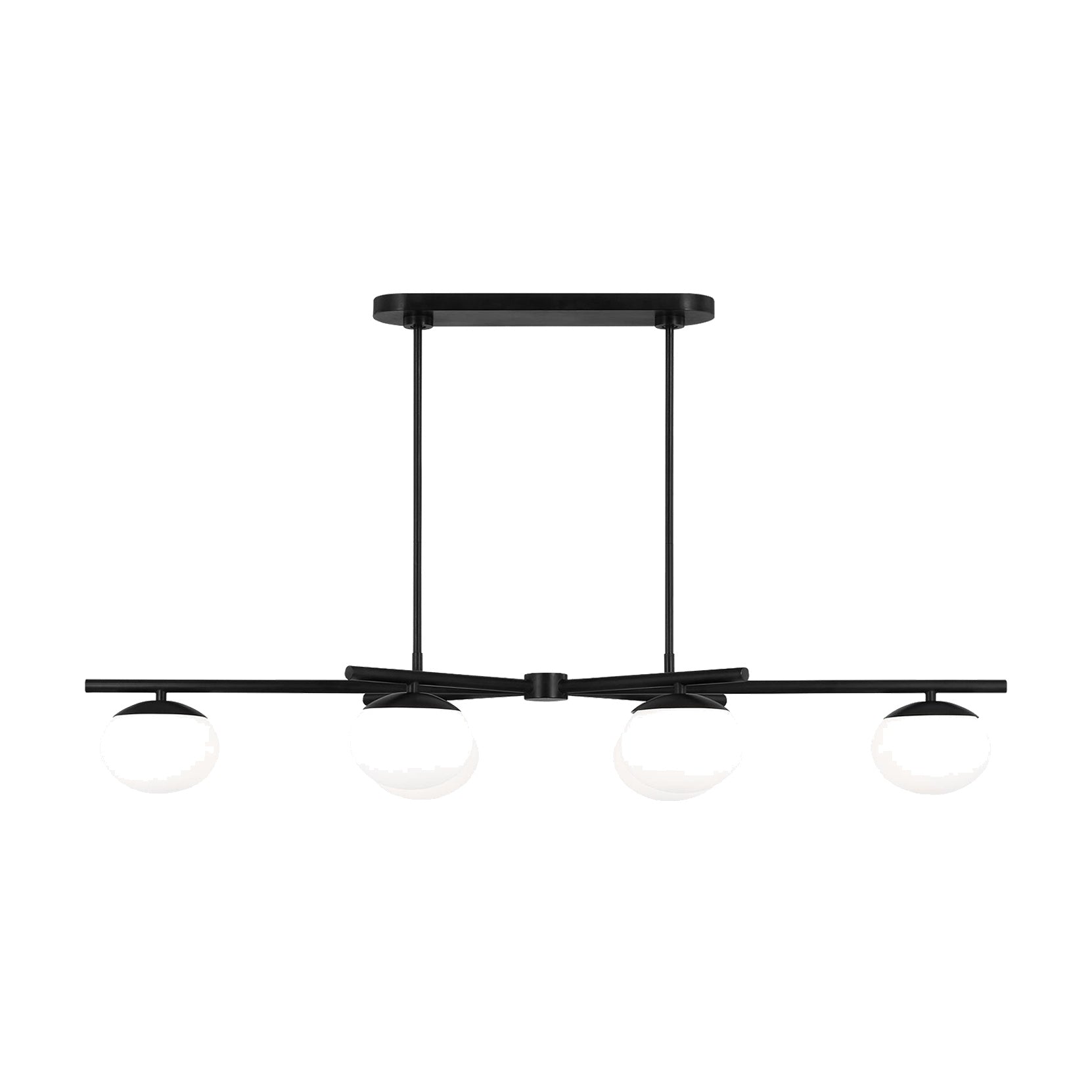 Lune Large Linear Chandelier LIGHTING - chandelier Visual Comfort - Studio Aged Iron