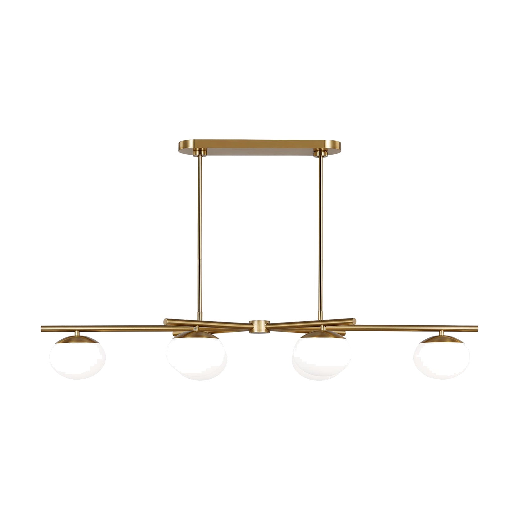 Lune Large Linear Chandelier LIGHTING - chandelier Visual Comfort - Studio Burnished Brass