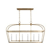 Stonington Linear Lantern LIGHTING - chandelier Visual Comfort Antique Gild