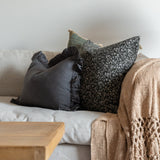 Charcoal Ruffle Pillow Cover