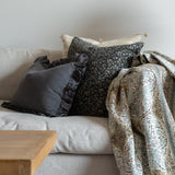 Charcoal Ruffle Pillow Cover