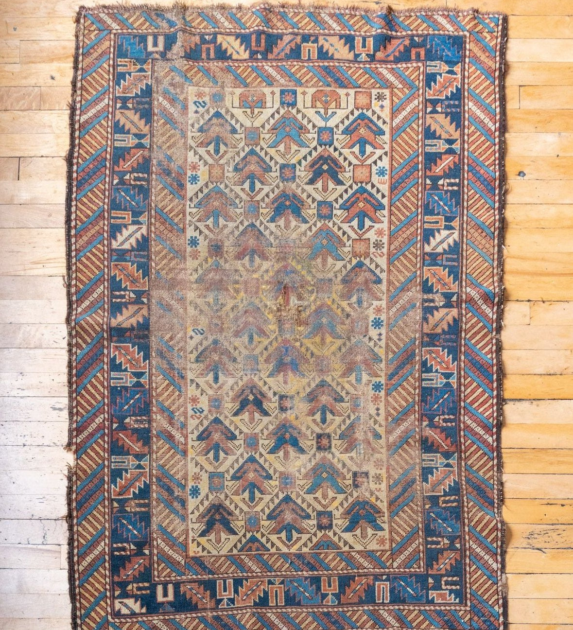3'4" x 4'11" Antique Caucasian Rug RUGS - vintage Rug & Weave Rugs