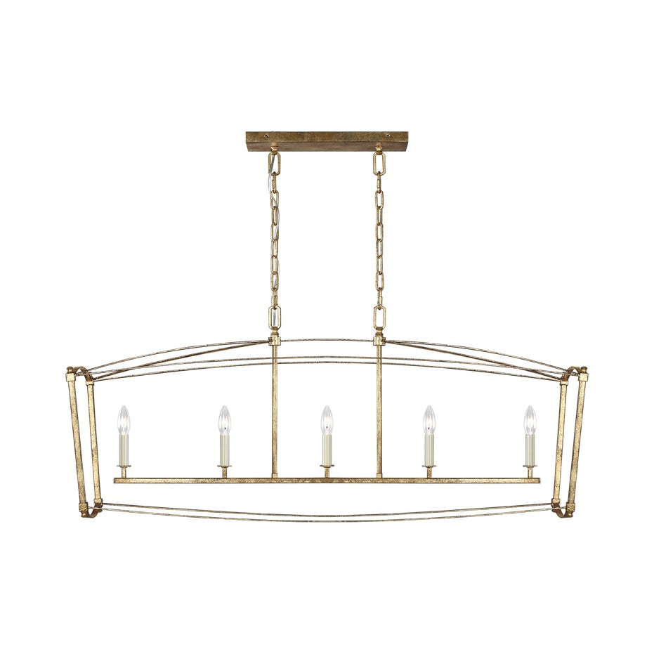 Thayer Linear Chandelier LIGHTING - chandelier Visual Comfort - Studio Antique Gild