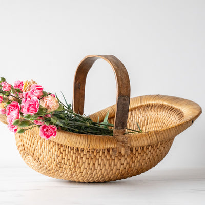 Flora Oval Vintage Flower Basket - Rug & Weave