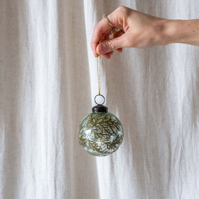 Mint Juniper Glass Ball Ornament - Rug & Weave