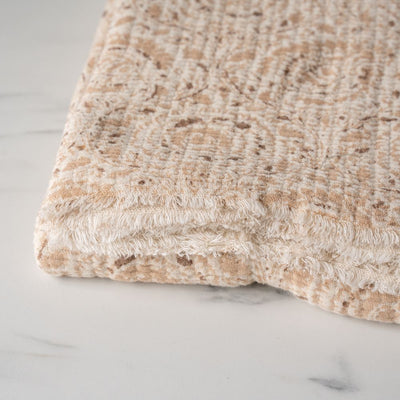 Brown Botanical Print Throw Blanket - Rug & Weave