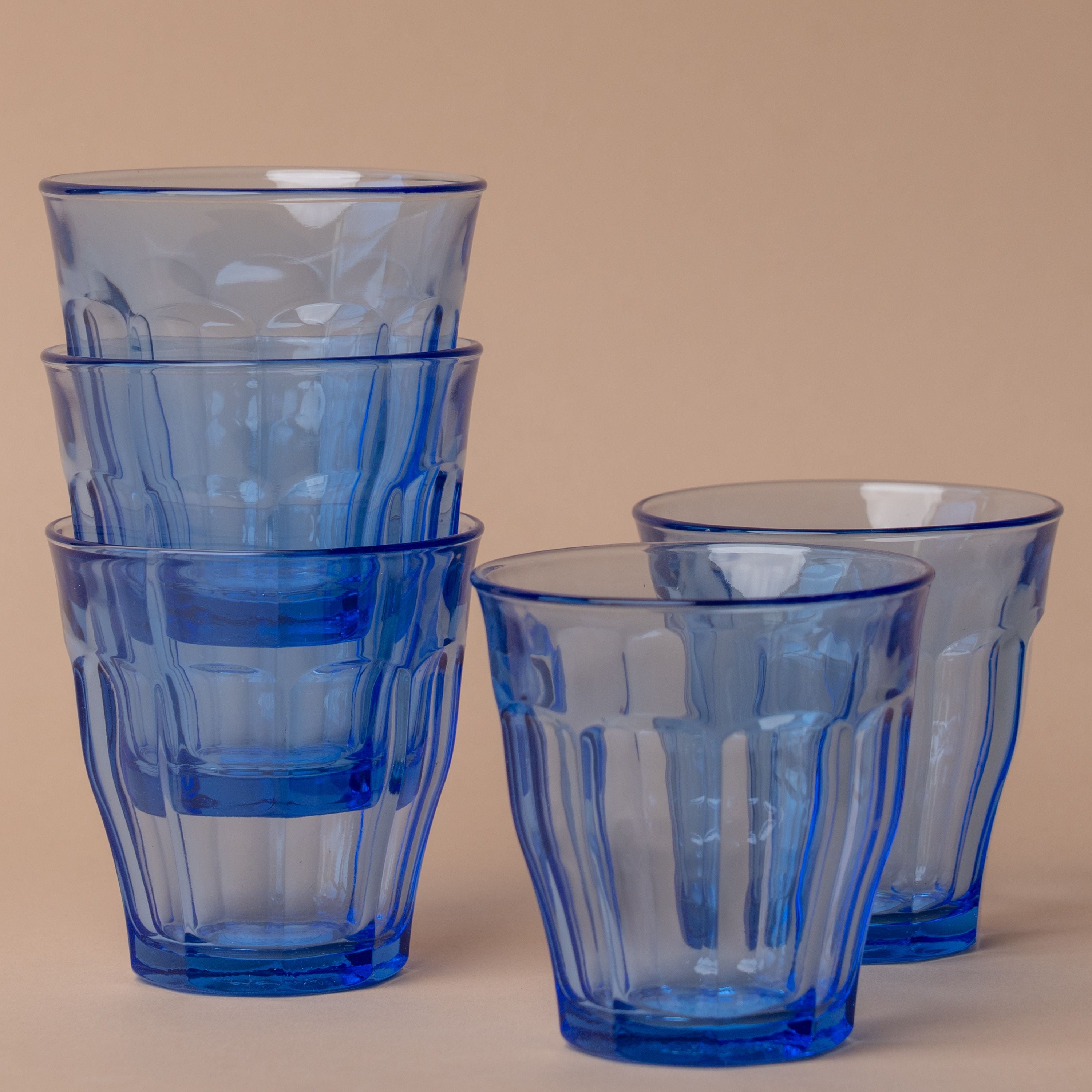 Short Ocean Blue Picardie Glass Tumbler glass tumbler Inter Continental Mercantile