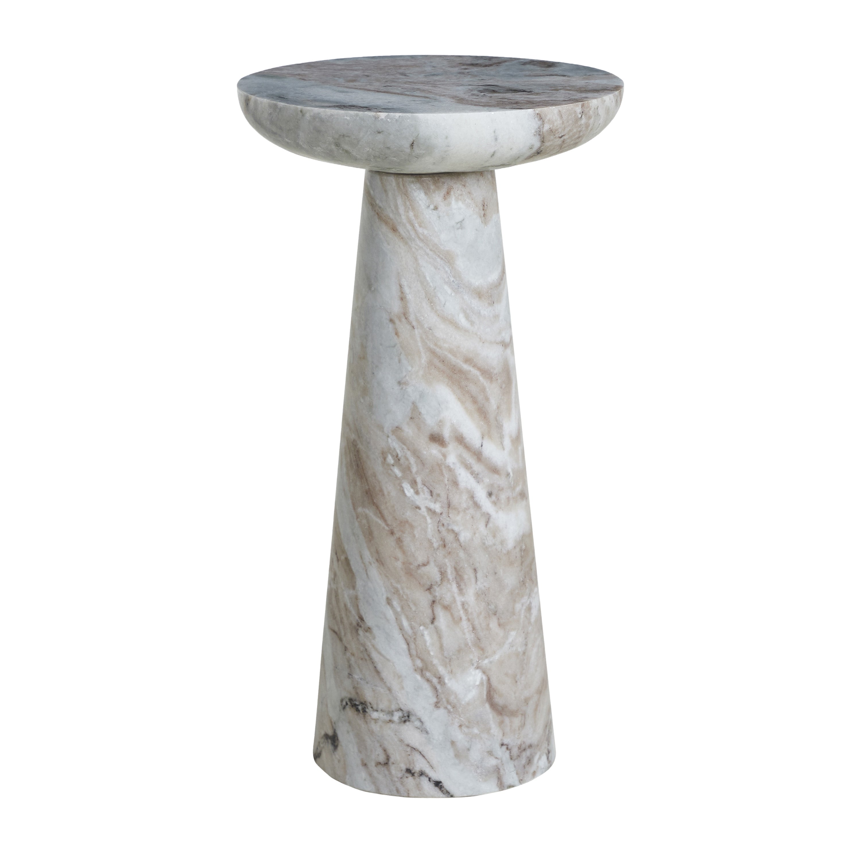 Mercer Toronto Marble Side Table FURNITURE - side table Renwil Brown