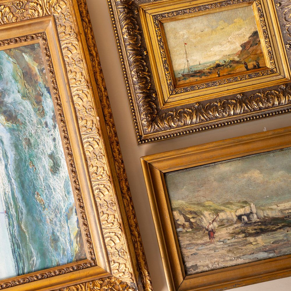 "Stormy Seas" Framed Vintage Painting - Rug & Weave