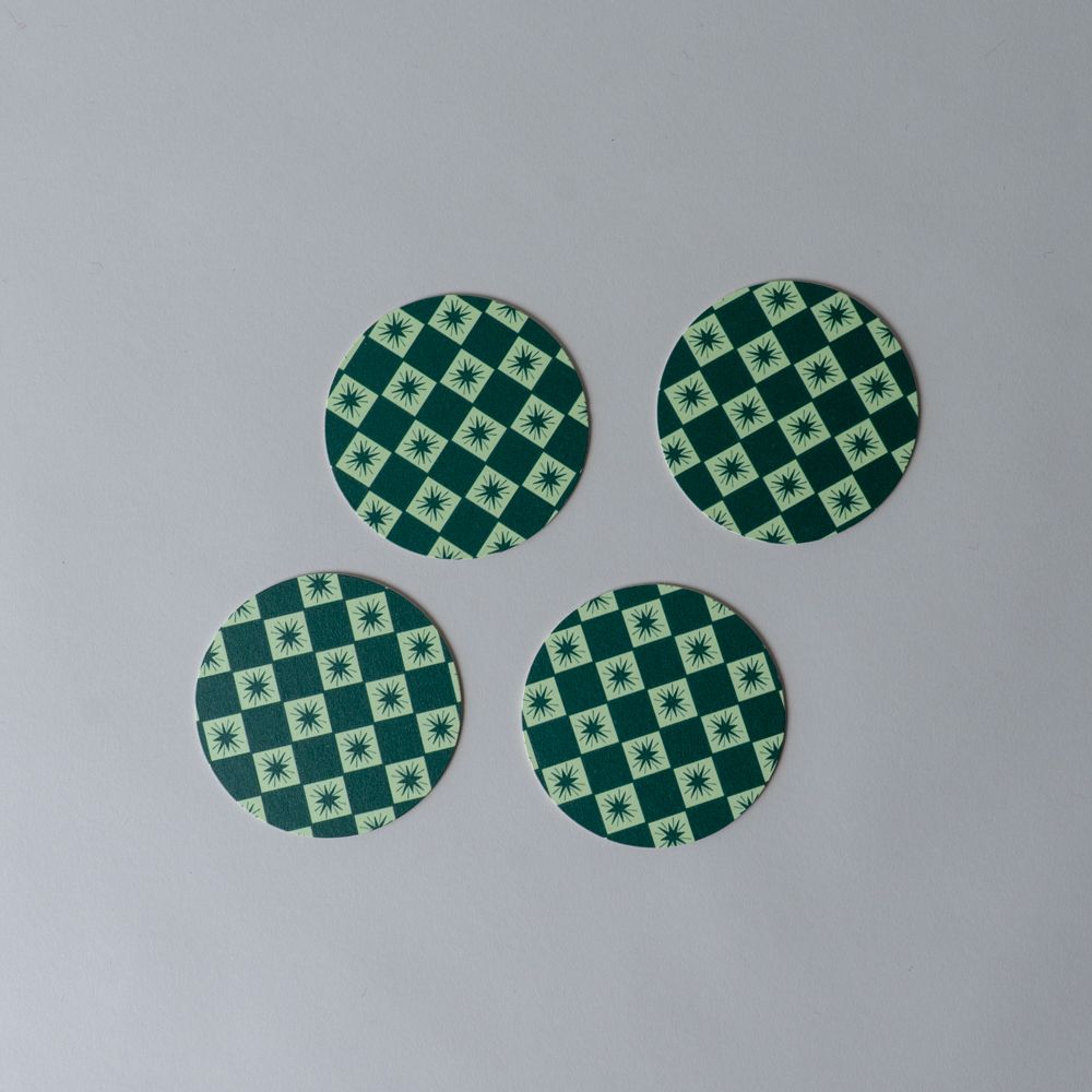 Checkerboard Star Coaster Set CHRISTMAS 2026 One & Only Paper (Faire)