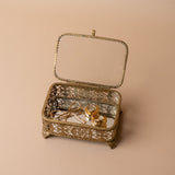 Filigree Mirrored Storage Box decorative box Silver Tree Home & Holiday (Faire)