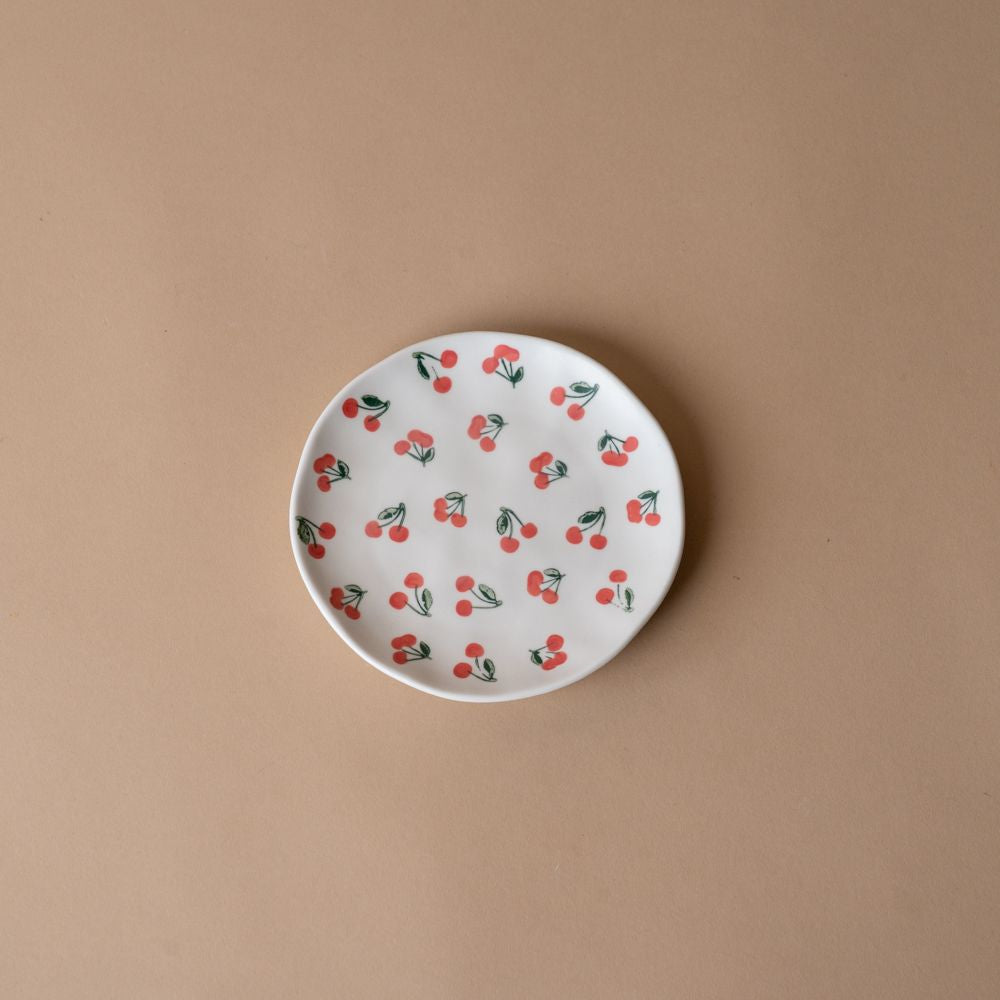 Tiny Cherries Appetizer Plate - Rug & Weave
