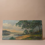 Antique French Landscape Canvas VINTAGE - artwork Rug and Weave